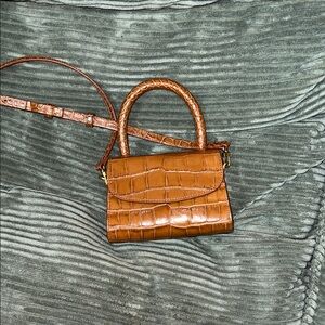 By Far Brown Crocodile-Embossed Women's Bag